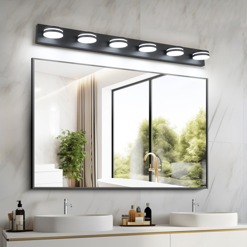 Luminaire de salle de bain DEL Ravo à haute transmission et intensité variable 5500K avec tête rotative à 270 ° , Noir mat