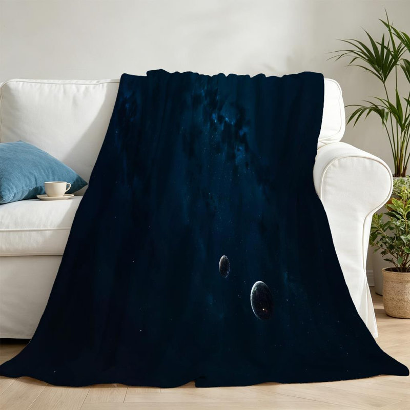 Jeté en flanelle bleue ultra douce, Throw 50" x 60"