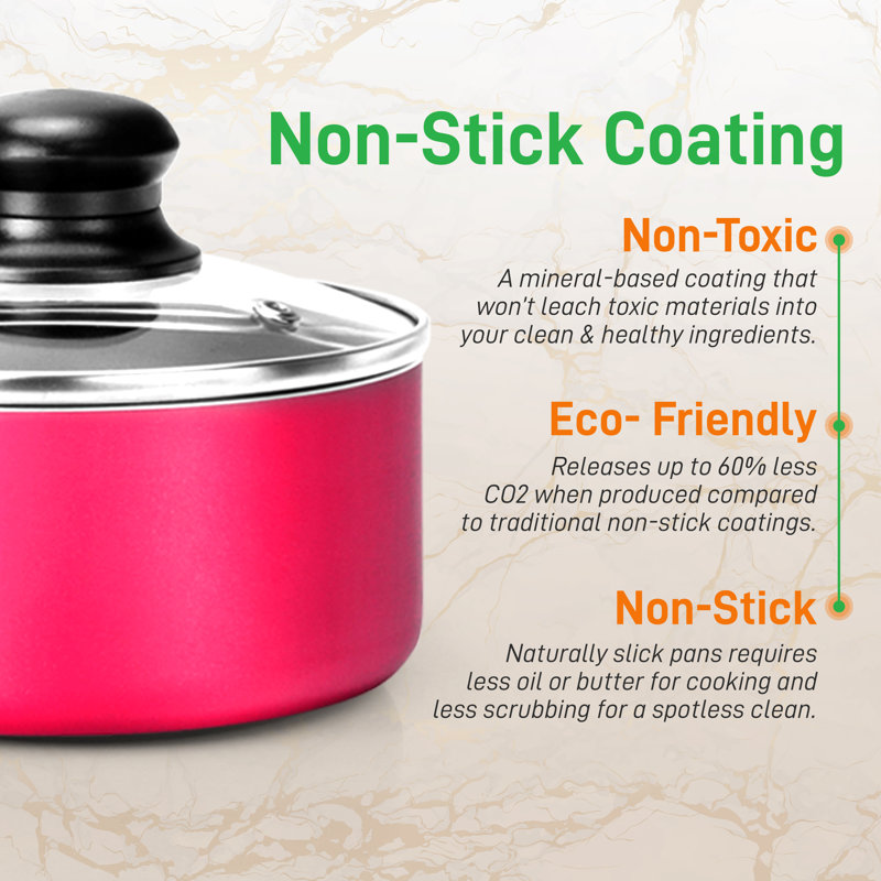 NutriChef 15-Piece Multicolor Nonstick Aluminum Cookware Set