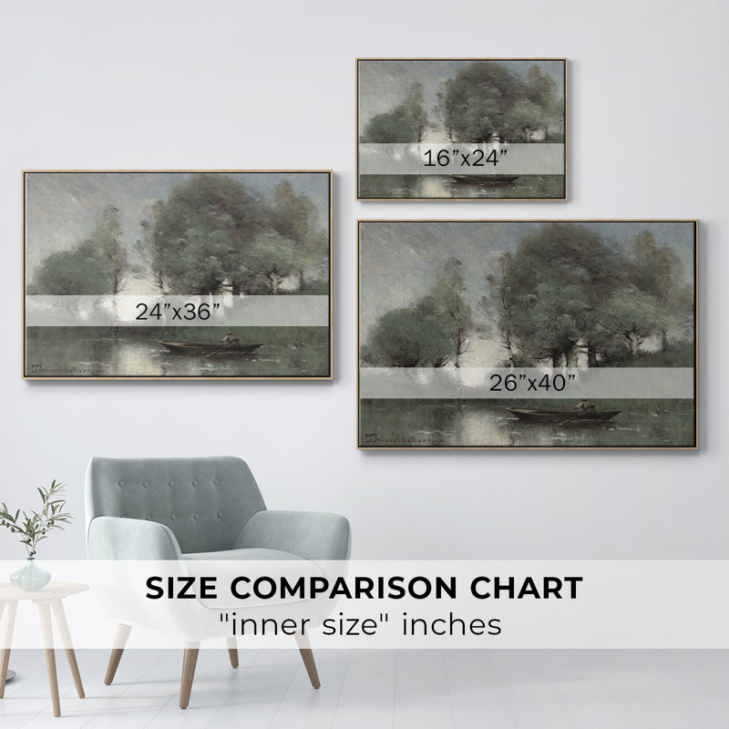 Paysage rétro-XXL III, H 27 po x l 41 po x P 2 po, Toile naturelle avec cadre flottant