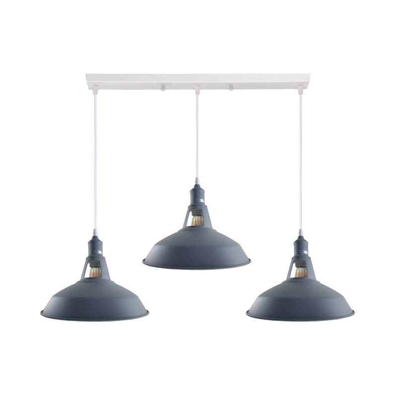 3 - Light Silver Kitchen Island Pendant, Grey, No