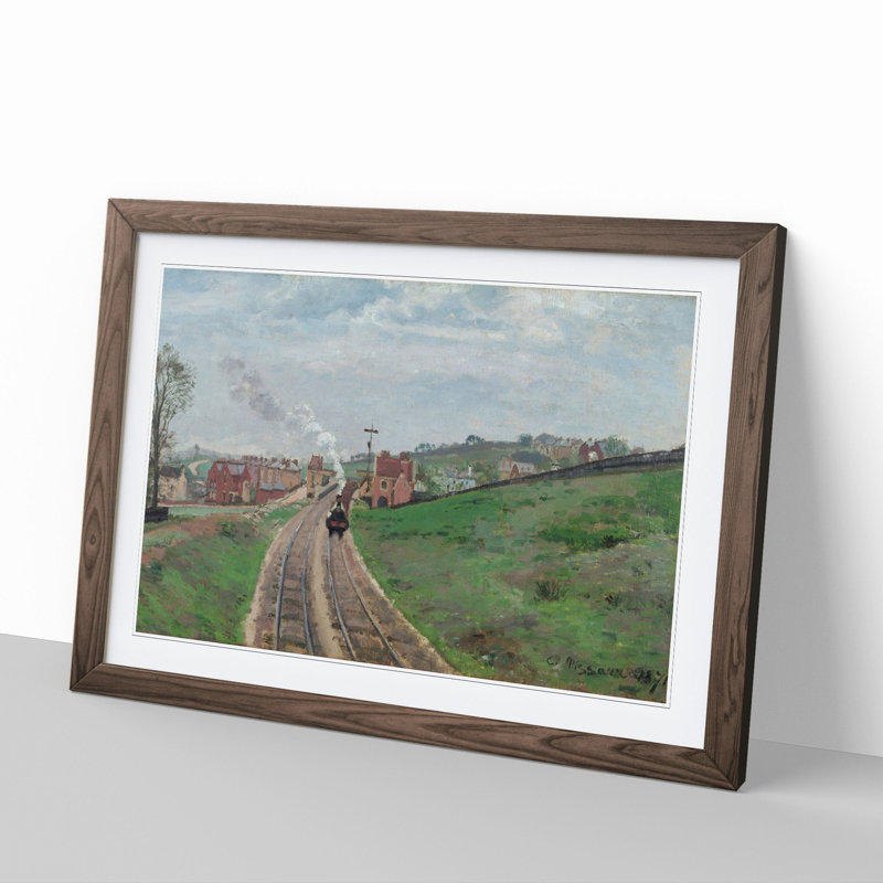 Lordship Lane Dulwich by Camille Pissarro - Picture Frame Painting, Walnut Framed, 27cm H x 36cm W x 2cm D