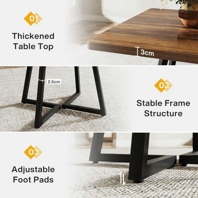 31.5" Square Dining Table for 2-4, Industrial Kitchen Table with Black Metal Frame, Small Space Dining Room Table for Apartment, Breakfast Nook or Office (Table only)
