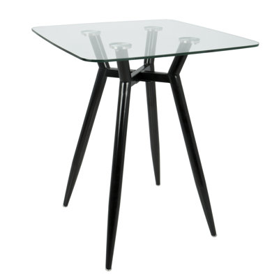 Palermo Glass Top Metal Base Dining Table