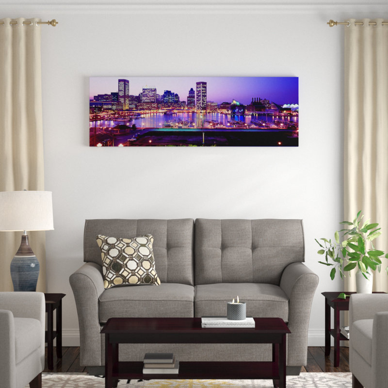 «Inner Harbor, Baltimore, Maryland», reproduction de photo sur toile, H 20 po x l 60 po x P 1,5 po, Toile tendue