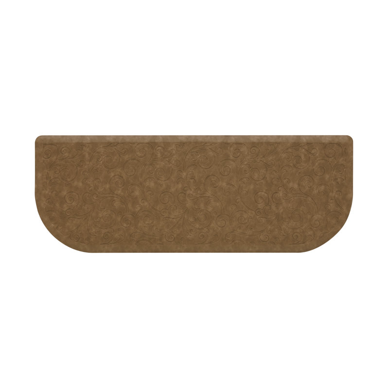 Embossed Soothing Comfort Anti-Fatigue Mat, Beige, Semi-circle 1'5" x 4'