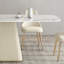 Light luxury light rock slab dining table set-110331344