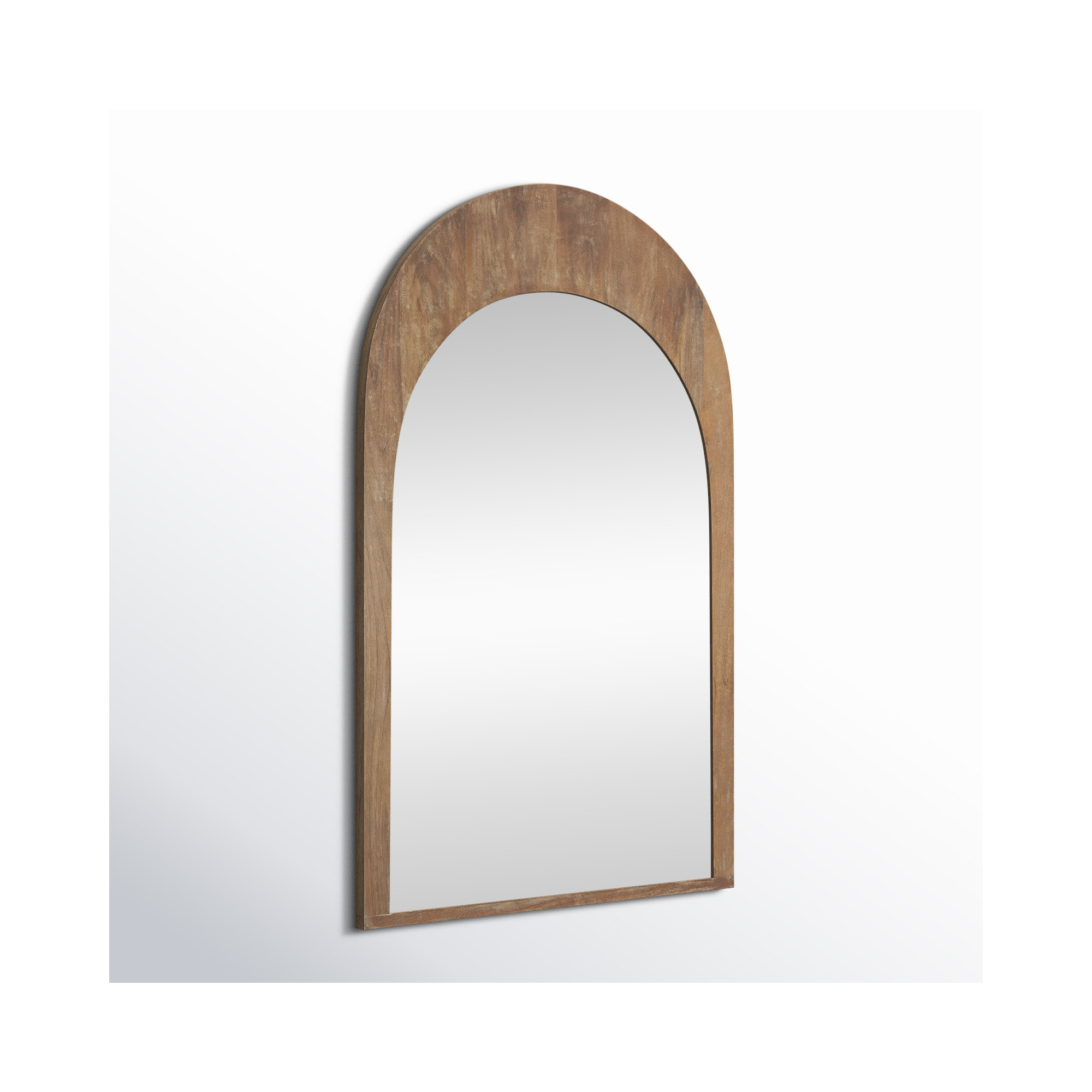 Vixe Solid Wood Mirror, Light Brown, 48" x 30"