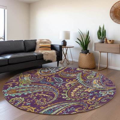 Premium Machine Washable Cerrito AMF533 Purple Rug