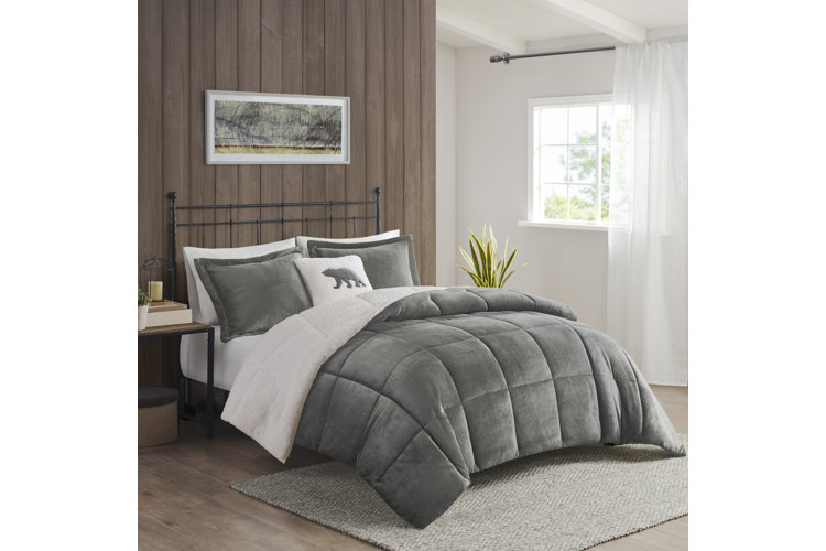 sherpa and down plush comforter set