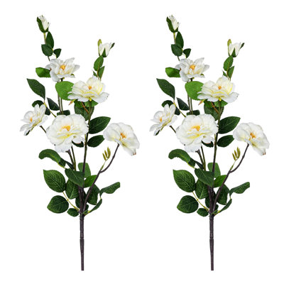 Audet Silk Decorative Artificial Rose Faux Flowers,Set of 2"