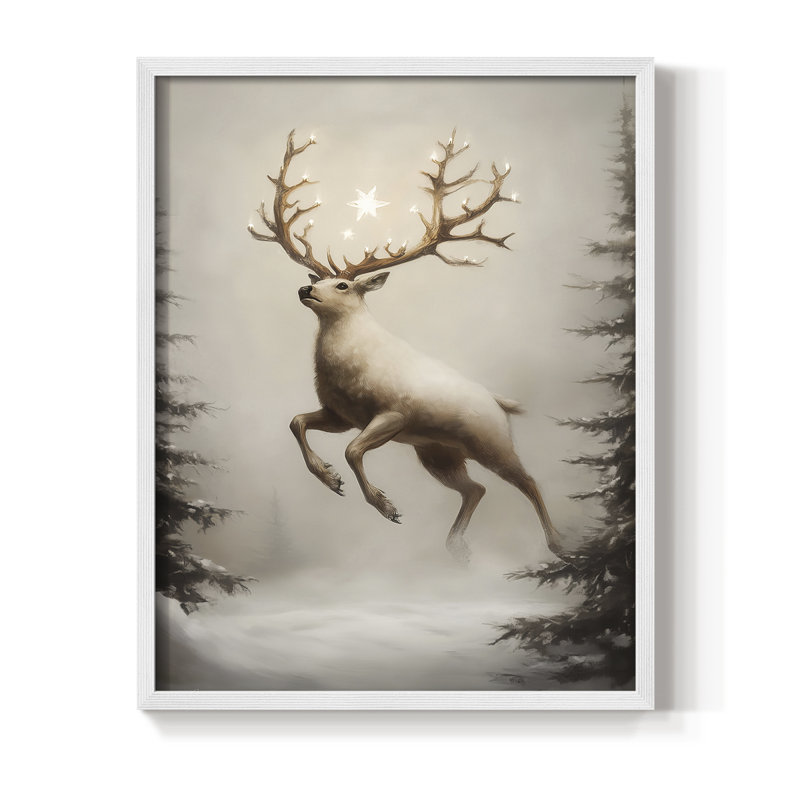 «Christmas Holiday Art», série 2 CVI, reproduction encadrée - bois massif, H 30 po x l 24 po, Blanc