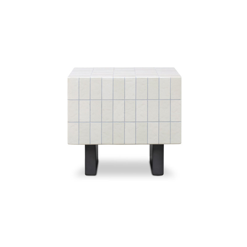 Farren Outdoor Side Table Brown, Cream