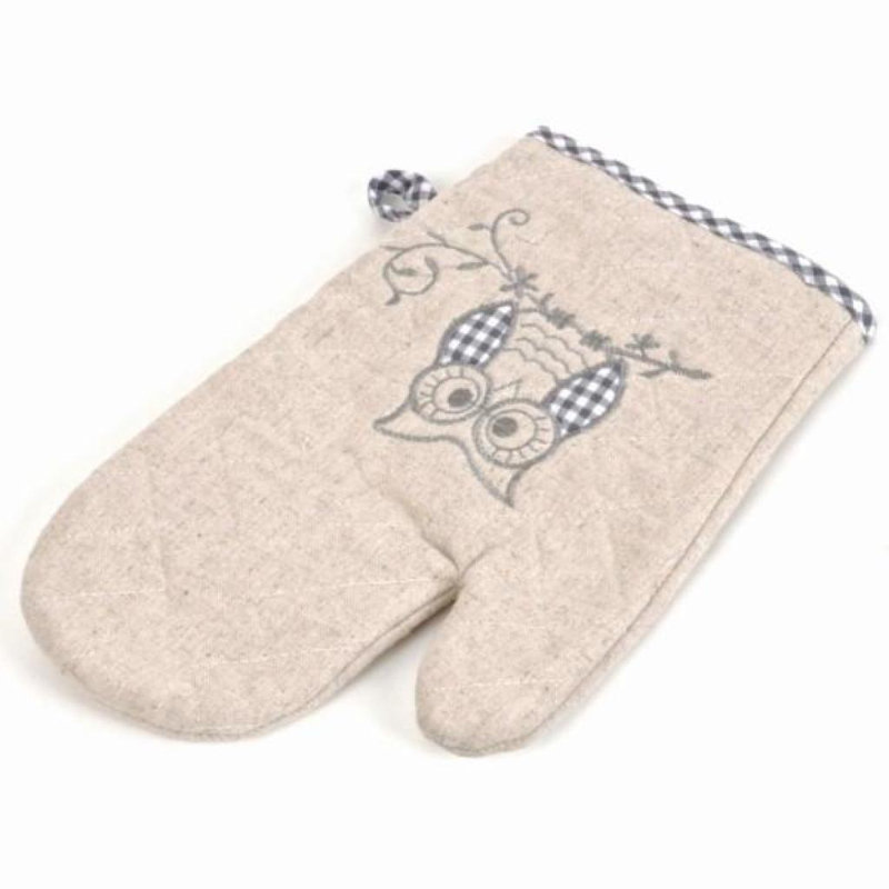 Gants de lin, hibou