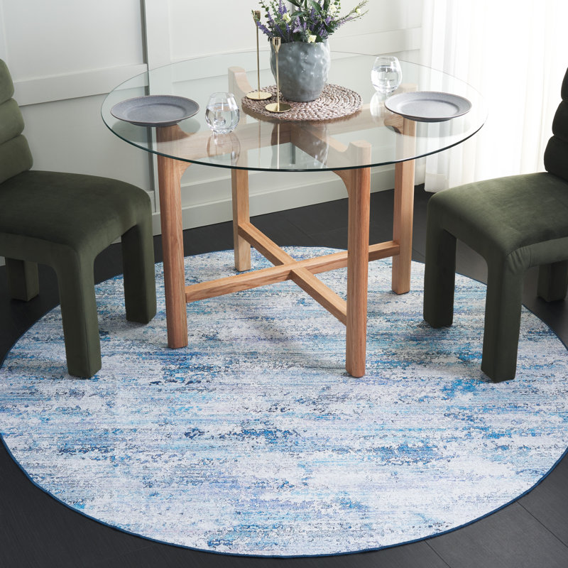 Tapis gris / bleu Kochyar 904, Rond 6 pi