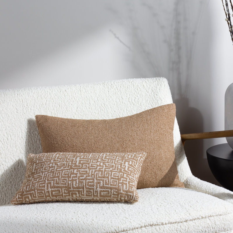 Rectangular Lumbar Cushion, Toffee, Feather