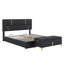 Lit avec panneau de rangement rembourré Lilimai-1298126274