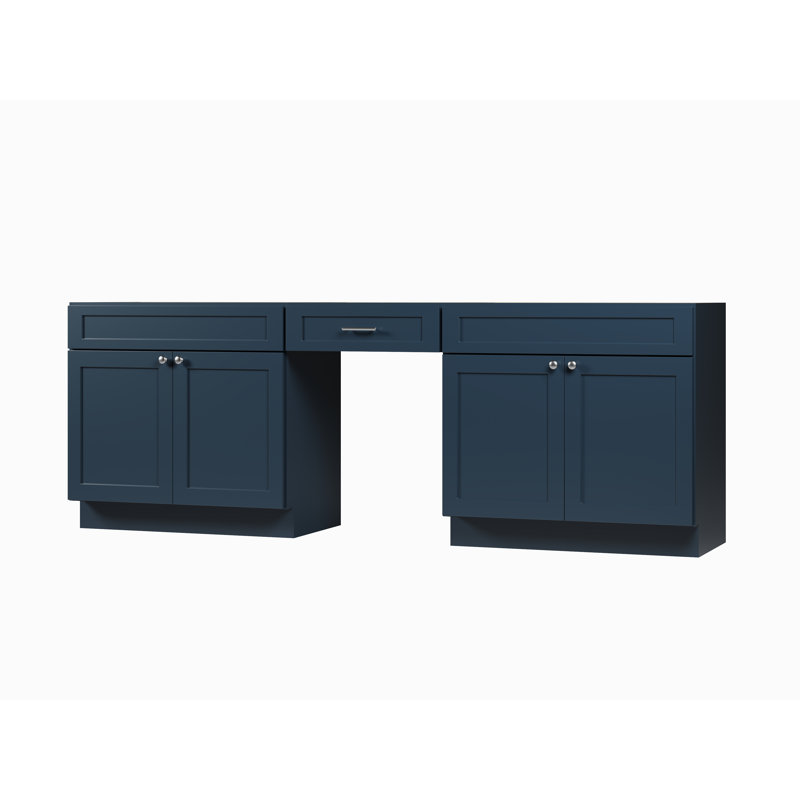 Ensemble de meuble-lavabo double 96 po Disar, Bleu