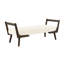 Banc de style Mid-Century de 52 po avec accents et chenille douce, idéal pour les tabourets de repose-pieds modernes de 52 pouces, coussin en mousse haute densité, tissu de chenille beige