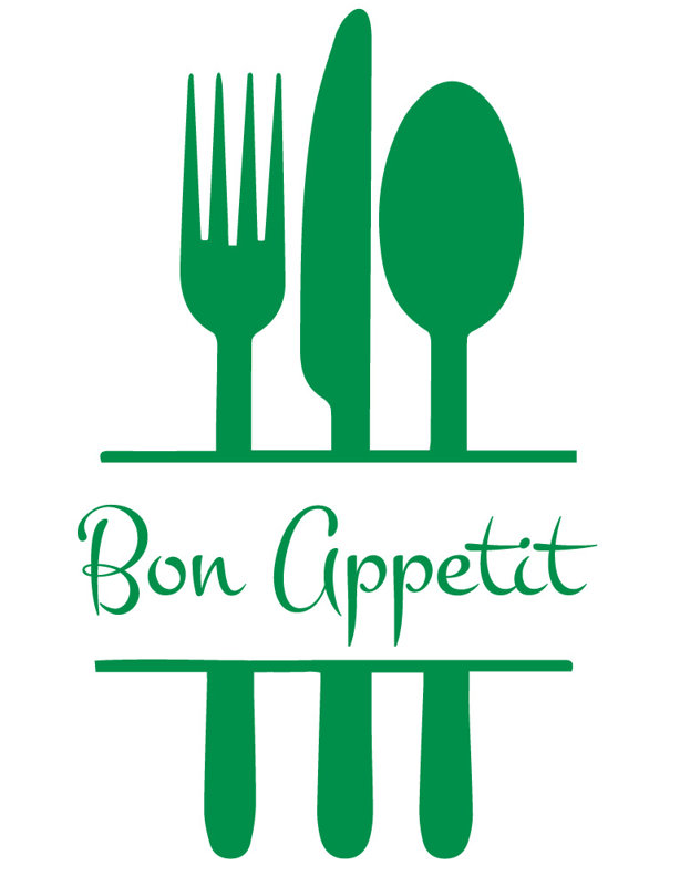 Décalcomanie murale de cuisine bon appetit, Vert clair, H 57 po x l 35 po x P 0,01 po