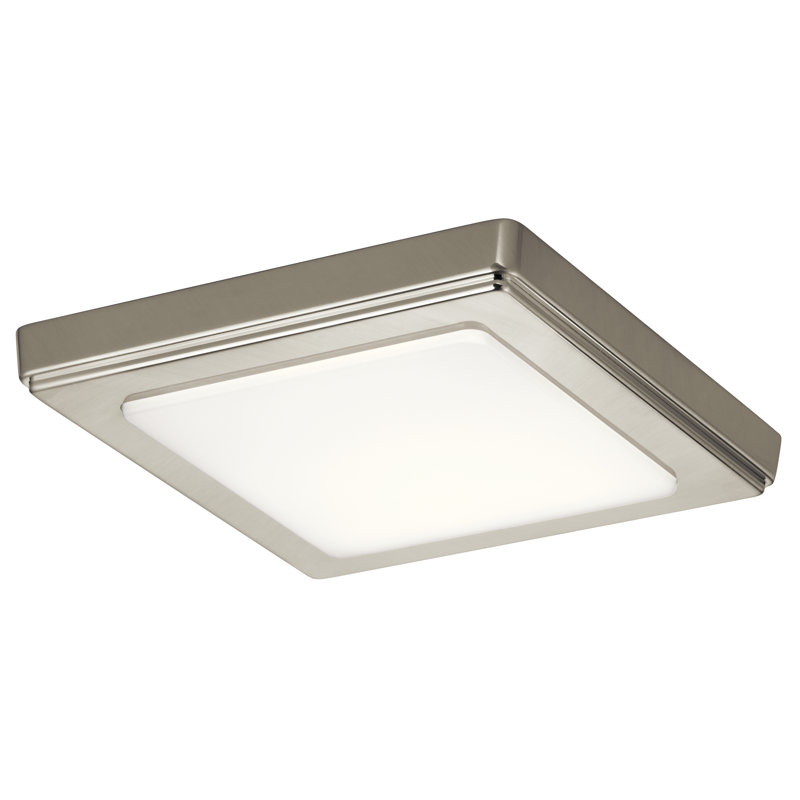 Plafonnier encastré simple à 1 lumière DEL Pamelia, Nickel brossé, 3000 K, H 1 po x l 7 po x P 7 po