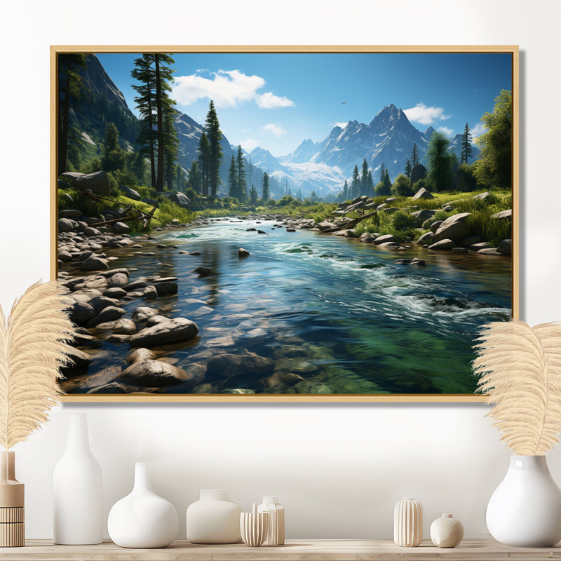 «USA Yosemite National Park Landscape III - États-Unis, art mural, montagne et rivière», reproduction d'art, Érable
