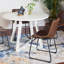 Ensemble de salle à manger 5 pièces, table à manger tréteaux et 4 chaises élégantes-1232758308