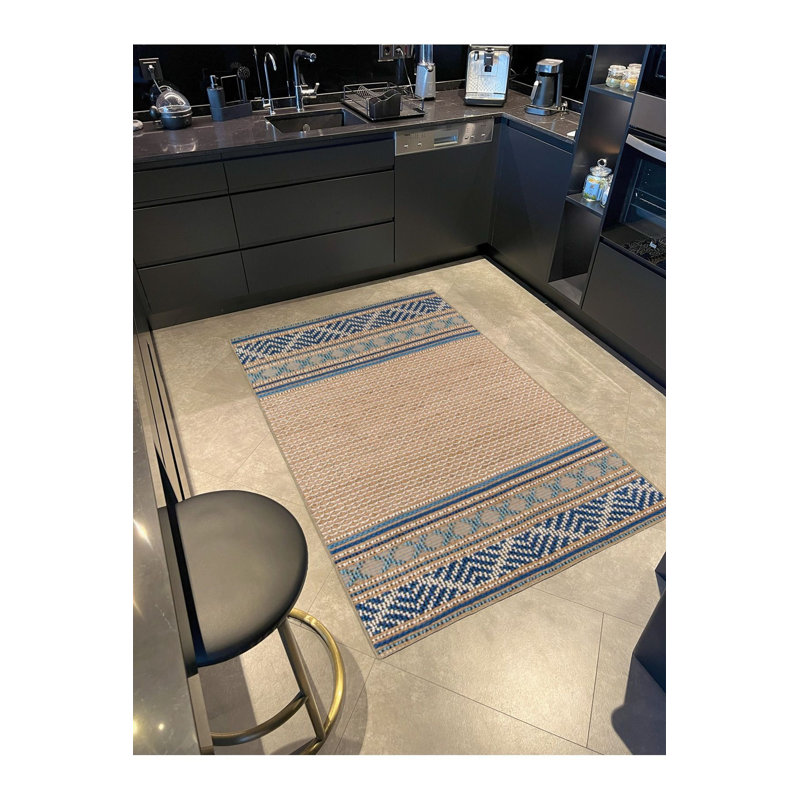 Tapis décoratif géométrique Creative Straw, Sous-tapis carré 3 pi 3 po inclus