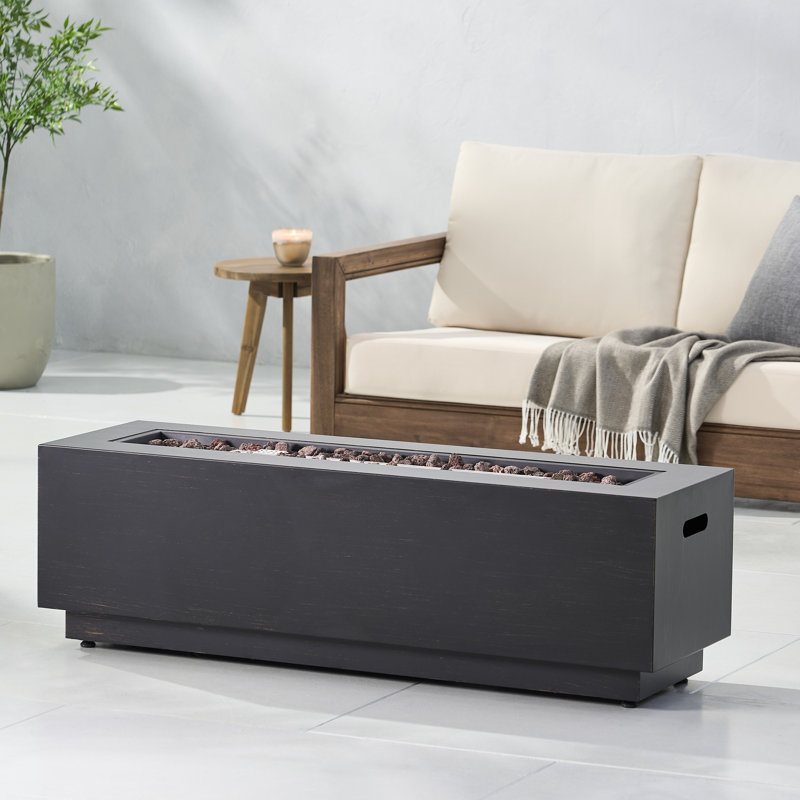 FIT RECTANGULAT FIRE PIT-50 000BTU AVEC SUPPORT DE RÉSERVOIR