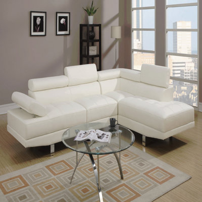 Canapé modulaire en similicuir blanc
