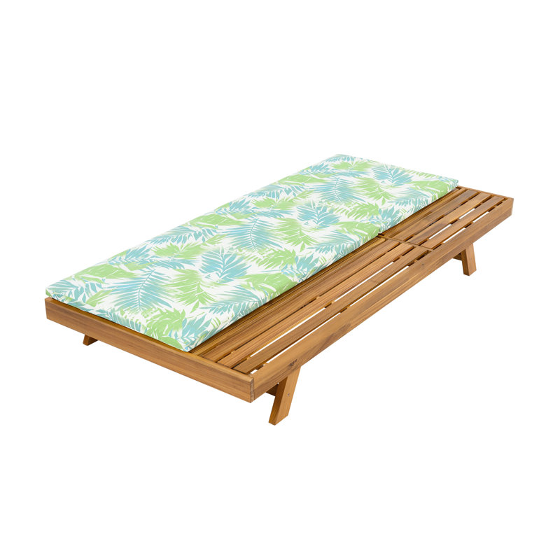 LOUNGE CHAISE SET,SPACE AVAILABLE ON ONE SIDE, ACACIA WOOD WITH WATER-RESISTANT LOUNGE CUSHIONS (2 INCH THICK), Beige
