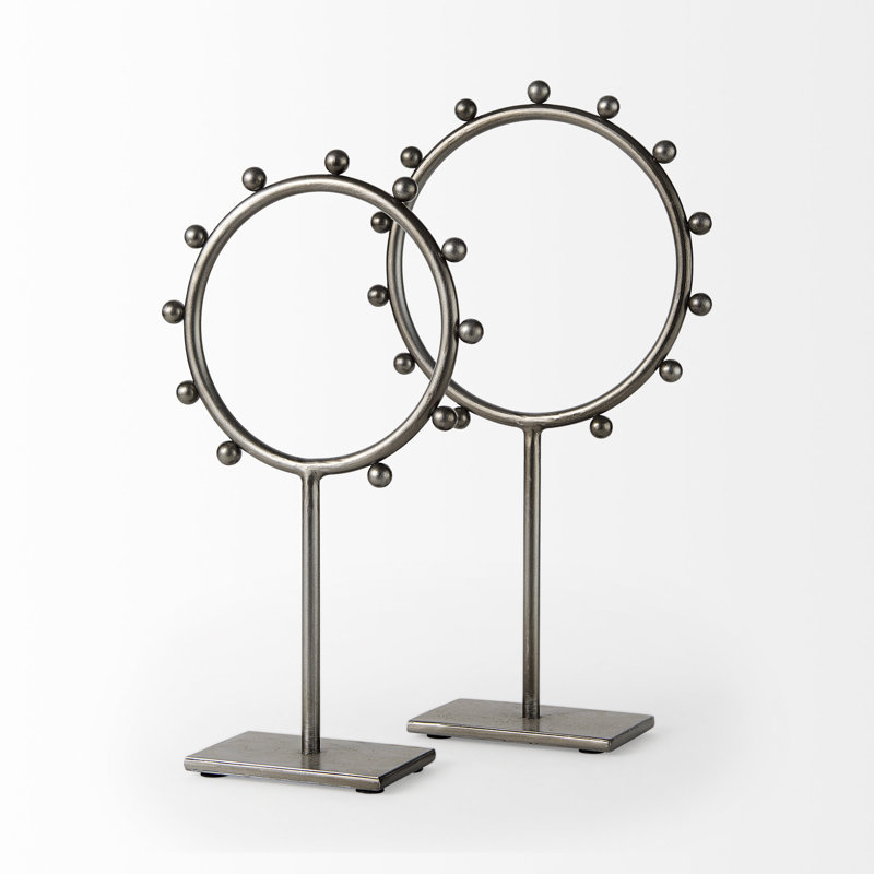 Arnisa Large Studded Hoop Object, 14.96" H x 8.27" W x 2.95" D