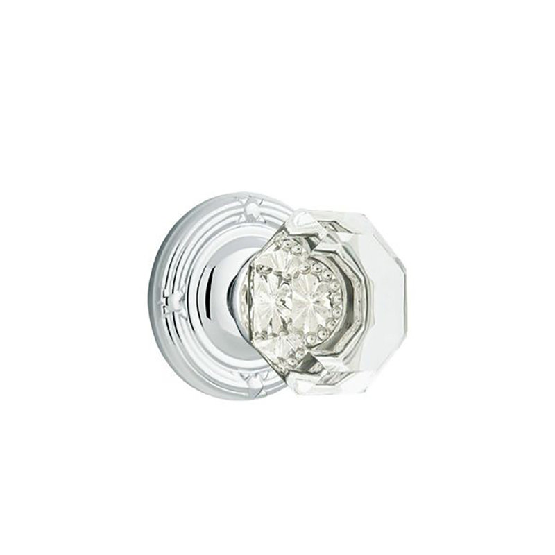 Ensemble de boutons d'intimité Emtek avec ruban et roseau et bouton Old Town, Chrome poli