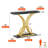  Gold Faux Marble 39.33" Console Table with Storage Shelf & Modern C-Base Design-653016861