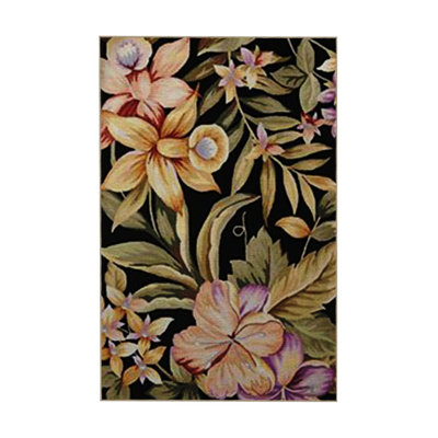 Multi Color Mixed Floral Flower and Leaf Pattern Creative Modern Decorative Machine Washable Area Rug