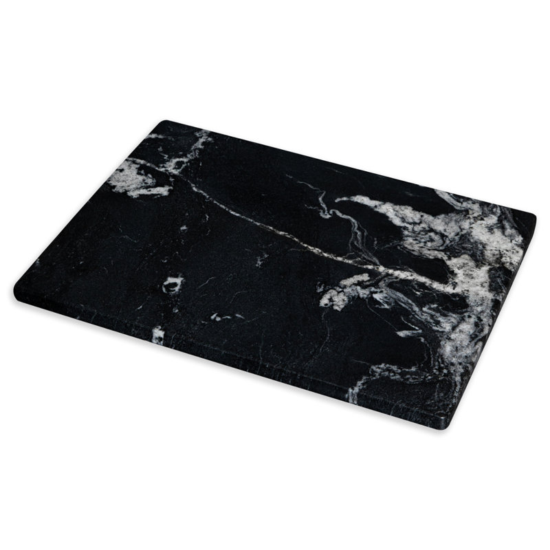 Planche à découper en pierre de marbre naturelle noire Diflart pour cuisine 16 po x 20 po, Noir, L 20 po x l 16 po