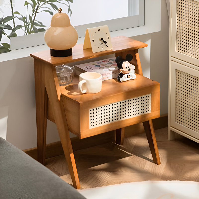 47.5cm W Solid Wood Bedside Table