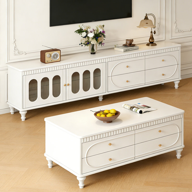 Ensemble de tables basses 2 pièces Wilsonville, Cream