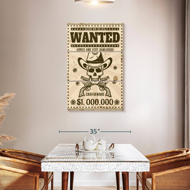 Lelar Skull Wanted Poster, 45" H x 28" W
