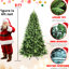 Arbre de Noël de 7,5 pi idéal pour la décoration saisonnière, 2155 extrémités en PE + branches, branches à charnières réalistes, base en métal robuste, style réaliste, arbre de 54,83 po de hauteur, 91,16 po de hauteur, support festif, double-1664844555