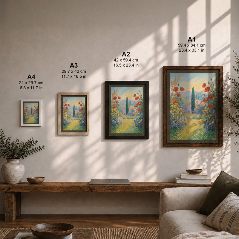 Garden Pathway Botanical - Framed Print, Unframed, A3 - 42.0 x 29.7 cm