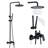 47"H Solid Brass Wall Mounted 3-Functions Exposed Complete Shower System with Slide Bar with Tub Spout-97649425