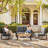 5-piece Outdoor Patio Conversation Set with Cushions, Dark Gray Sofa Seating Group-1241576991