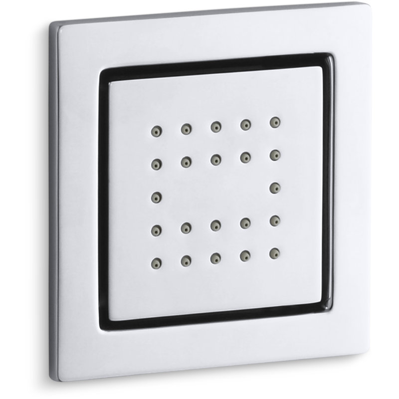 Vaporisateur corporel carré avec 22 jets Watertile, Chrome poli