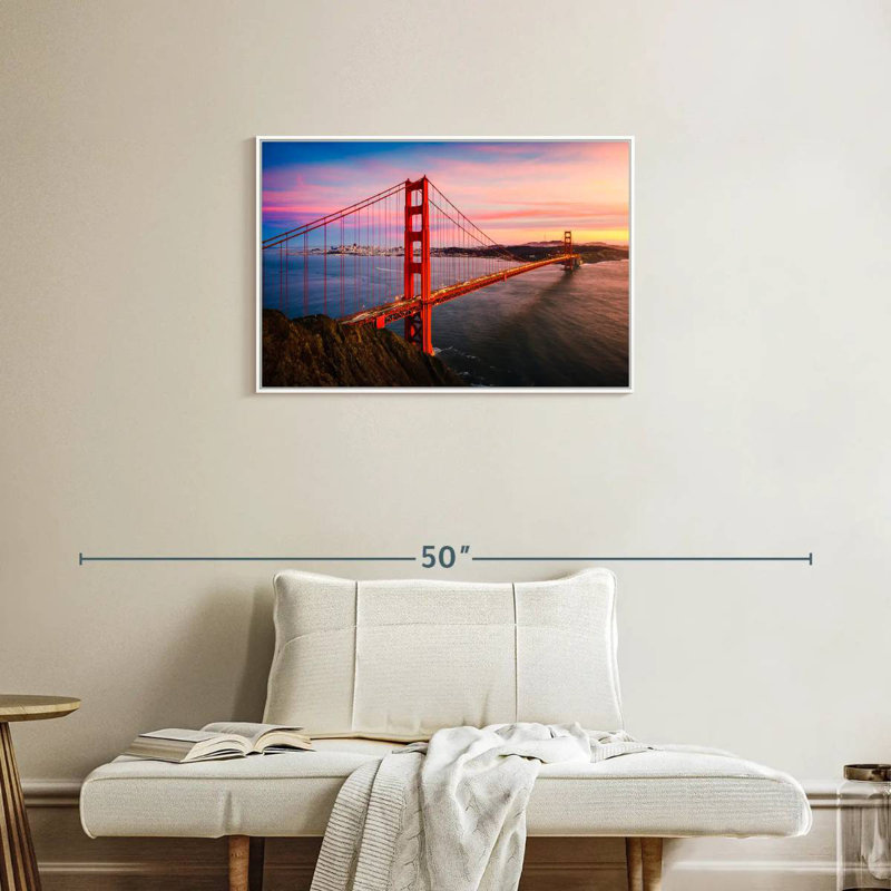 Golden Gate, Cadre flottant blanc, 31 po x 21 po