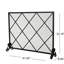 Pare-étincelles en fer - panneau simple, diamant élégant contemporain, l 41,5 po x P 8,9 po, H 32,1 po, foyer au design noir minimaliste, 42,73 po, 9,14 po, 31,97 po