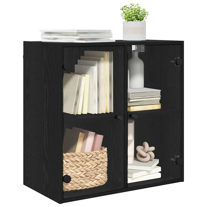 Wall Bathroom Cabinet, Black Oak
