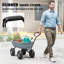 Chariot de jardin en acier avec poignée et pneus pneumatiques de 10 po, gris
