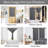 NICETOWN Door Curtains for Kitchen, Short Blackout Curtains , Self Adhesive Portable Window Cover for Front French Door, Adjustable Shade for Glass, 1 PC-2139572505-2139572504