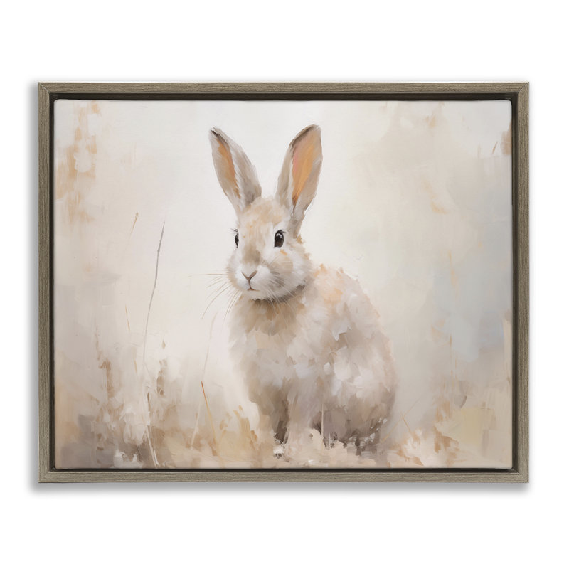  "Brossé lapin", art mural encadré par Arlington Prints, Cadre flottant orme Montalcino, H 25 po x l 31 po